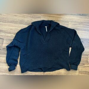 Free People Marlie Pullover Black Size Small, Great condition- Gently Worn